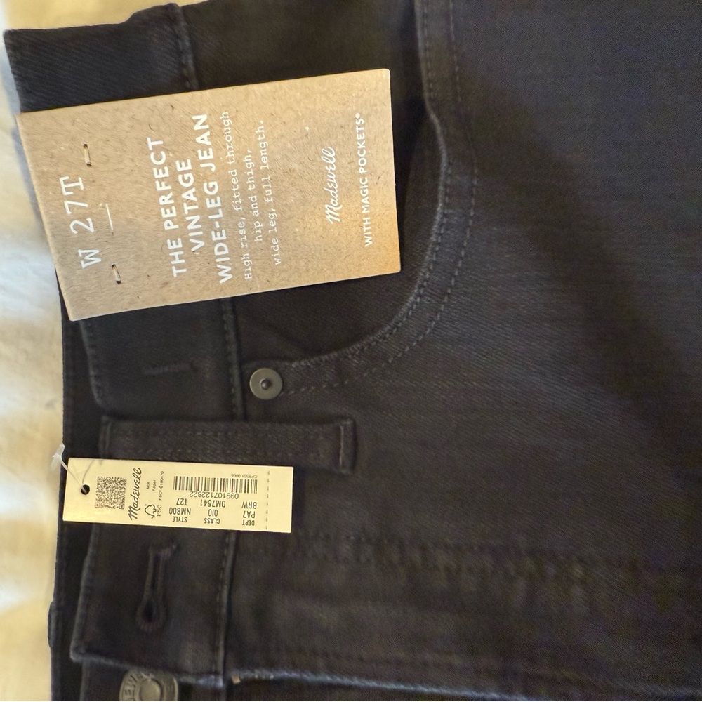 Madewell Perfect vintage Wide Leg Jeans in black size 27T